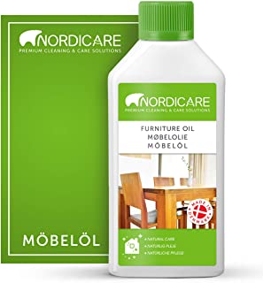 Aceite para madera Nordicare 500ml para el cuidado de los muebles - aceite incoloro para muebles de roble- haya- nogal- alerce - barniz para madera- a base de aceite de linaza