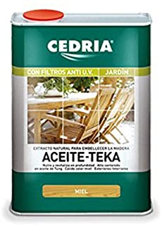 Aceite teka miel incoloro Cedria - 750 ml - Revitalizador para madera con alto contenido en Aceite de Tung que nutre- protege y embellece la madera.