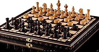 AJEDREZ OLIMPICO de CEREZA y DAMAS - juego de ajedrez de madera 35cm-14 en a mano con damas