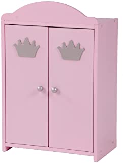 Armario de munecas Roba de 2 puertas de la coleccion -Princess Sophie- armario de munecas lacado en rosa- con riel y suelo de armario incluidos