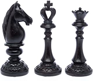 aubaho XL Piezas de ajedrez Altura 33cm Figura Rey Reina Piezas de ajedrez Escultura