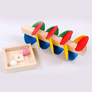 BIYI Montessori Juguete educativo Arbol de madera Marmol Bola Run Track Juego Bebe Ninos Ninos Inteligencia Juguete educativo (multicolor)