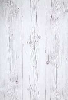 (Blanco Vintage- Paquete de 1) Papel tapiz de mural autoadhesivo con veta de madera reciclada y rustica 50cm X 3M (19-6- X 118-)- 0-15mm Para revestimiento de restauracion de muebles- sala de estar