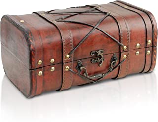 Brynnberg - Caja de Madera Cofre del Tesoro Pirata de Estilo Vintage- Hecha a Mano- Diseno Retro 28x28x14cm