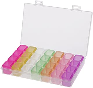 Caja de almacenamiento OUNONA- para joyas de plastico con separadores extraibles- para anillos- collares- pendientes (Multicolor)
