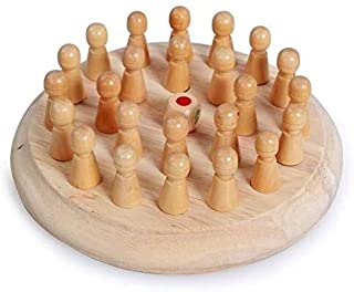 Cfbcc Damas de ajedrez y Backgammon Montessori for ninos de Madera Partido Memory Stick Juego de ajedrez for ninos Rompecabezas 3D Educacion Familia Regalo de Partido Ocasional Juego
