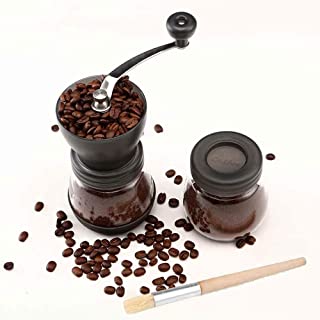 Cooko Molinillo de cafe manual- Mini Molino de Cafe Profesional Molinillo de Manivela con Rebabas de Ceramica para Cafe Espresso