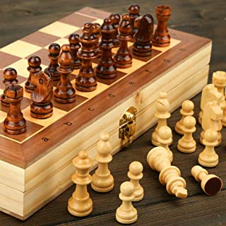 CTDMMJ Ajedrez de Madera magnetico Plegable Ninos Adultos Principiante Tablero de ajedrez Grande 39cm x 39cm