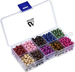 Cuentas Redondas de Madera con Caja para Fabricacion de Joyas- Colores Variados- 700 Piezas- 6 mm