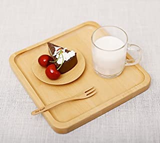 Ecloud Shop® Paletas de Desayuno de cafe- Bandeja de refrescos Bandeja Cuadrada de Madera Occidental Creativa Japonesa