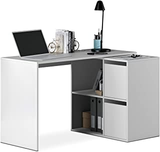 Habitdesign 008311A - Mesa escritorio- mueble de despacho- modelo Adapta- color Blanco Artik- medidas: 74 x 120 x 77 cm