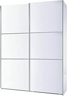 Habitdesign ARC150BO - Armario Dos Puertas correderas- Armario Dormitorio Acabado en Color Blanco Brillo- Medidas: 150 (Largo) x 200 (Alto) x 63 cm (Fondo)