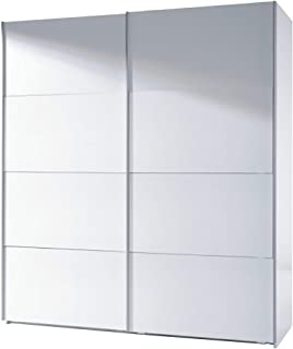 Habitdesign ARC180BO - Armario Dos Puertas correderas- Armario Dormitorio Acabado en Color Blanco Brillo- Medidas: 180 (Largo) x 200 (Alto) x 63 cm (Fondo)