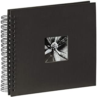 Hama Fine Art - Album de fotos- 50 paginas negras (25 hojas)- album con espiral- 28 x 24 cm- con compartimento para insertar foto- negro