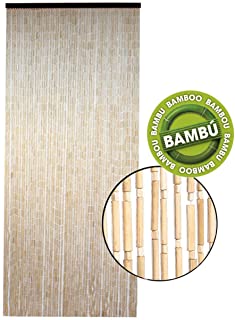 Hogar y Mas Cortina para Puerta Exterior de Bambu Natural- Cotina de Madera Sostenible Exenta de Plasticos- 90 x 200cm