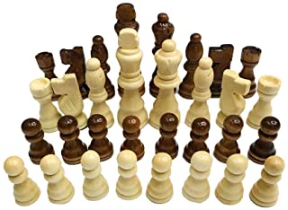 Hotaluyt Juego de ajedrez de Madera de 7-7 cm Rey 32 Piezas de ajedrez Figuras Peones Adultos Torneo de Juego de los ninos de Juguete