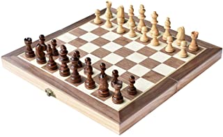 HOWADE Ajedrez 12 -x12 pulgadas juego de tablero de madera juego de ajedrez magnetico hecho a mano piezas de ajedrez viajar juegos de mesa internacionales
