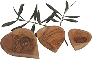 Juego de 3 mini-coeurs (madera de olivo)