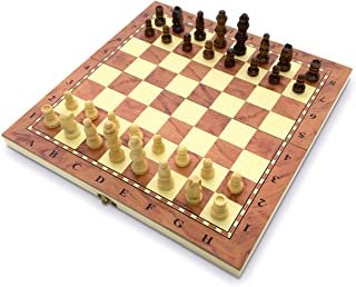 Juego de ajedrez de 34 cm- tabla plegable de calidad- hecho a mano- piezas de madera completa- compatible con FIDE- estimula tu cerebro- ejercita tu mente