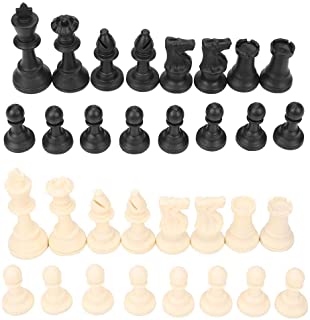 Juego de piezas de ajedrez internacional de 32 piezas Juego de reemplazo de plastico Figuras de ajedrez Torneo estandar Tablero de juego de ajedrez Juguetes de juego Ajedrez Negro blanco con pelusa