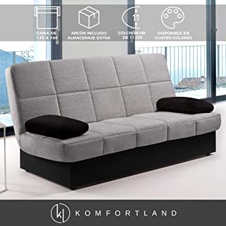 Komfortland Sofa Cama de Tela Black Night - Gris