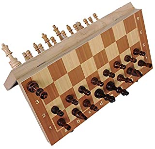 KUQIQI Caliente Alto Qulity 39cm X 39cm doblan al Tablero clasico Juego de ajedrez de Madera Juego de Mesa Plegable magnetico Embalaje de ajedrez de Madera-Ajedrez (Color : 24X24CM)