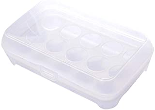 LKJHG - Caja de almacenamiento hermetica para huevos de una sola capa- Blanco- Medium