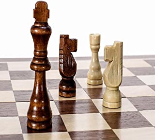 LnLyin Juego de ajedrez plegable de madera con 60 reglas de juego tarjetas- juego de ajedrez perfecto para ninos adultos principiantes