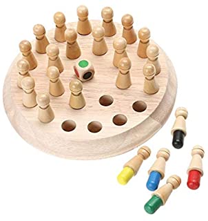 LQW HOME Ajedrez 1set Madera Partido Memory Stick Juego de ajedrez Infantil temprana 3D educativos del Rompecabezas de la Fiesta Informal de la Familia Juego Rompecabezas (Color : Dark Khaki)