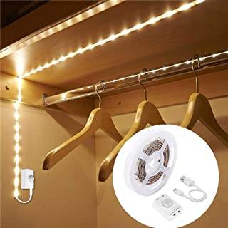 LUXJET® Recargable 30LED 1M tira luz cuerda-Luz Armario Luz LED Nocturna con Sensor de Movimiento para Pasillo Bano Armario Cocina[Clase de eficiencia energetica A+] (1M)