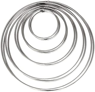 LYTIVAGEN Anillo de metal Macrame de 5 piezas para atrapasuenos- anillos circulares para atrapasuenos en 5 tamanos