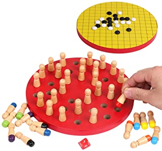 Memory Match Stick Juego de ajedrez- Memory Chess- Wood Memory Match Stick Game Kid Intelligence IQ Brain Teaser Educacion temprana Memory Chess Educational Wooden Memory Chess of Children