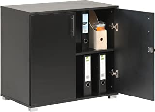 MMT Furniture Designs - Armario de oficina con 2 puertas y cerradura (73 cm de altura)- color negro