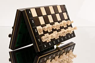 OSCURO MAGNETICA 28cm - 11in Pequeno Traveling Juego de ajedrez de madera con figuras magnetizados- hecho a mano clasico juego