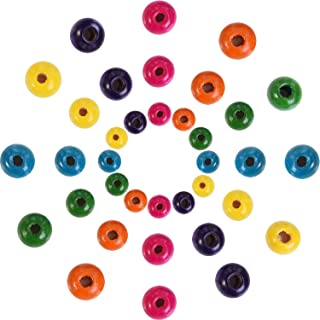 Outus 1000 Piezas Cuentas Redondas de Madera Cuentas de Madera de Colores Surtidos para DIY Fabricacion de Joyas- 8 mm- 10 mm y 12 mm