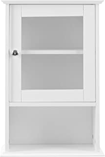 Premier Housewares - Armario de Pared con repisa y Puerta Frontal de Cristal (51 x 35 x 18 cm)- Color Blanco