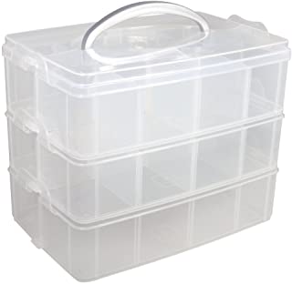 Rayher Caja clasificadora con asa- Surtido- 3 compartimentos- 23-1x15-6x18-5cm