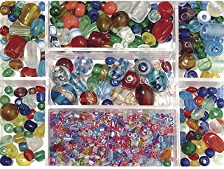 Rayher Cuentas de Cristal- Coloreado- Colores y tamanos mixtos- caja 115g