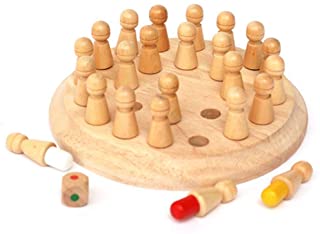 Rekkles Memoria de Madera Redonda Partido del palillo del Juego de ajedrez Juguetes de Madera reemplazo para ninos Kids Primeros educativos de los Bloques Regalo de cumpleanos del Juguete