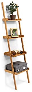 Relaxdays-– Estanteria Estilo Escalera de bambu- 4 estantes: 176 x 44 x 37 cm- para salon- Cuarto de bano- Almacenamiento- Sala de Estar- Cocina- decoracion- Oficina- Naturaleza