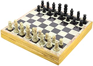 Shalinindia ajedrez Clasico Madera Rajasthan Arte unico ajedrez de Piedra y tamano del Tablero