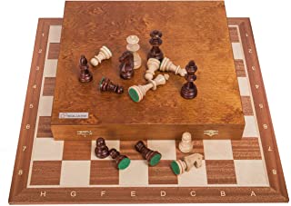 Square - Profesional Ajedrez de Madera S60 Lux - Tablero de ajedrez - Caoba + Figuras - Staunton 6