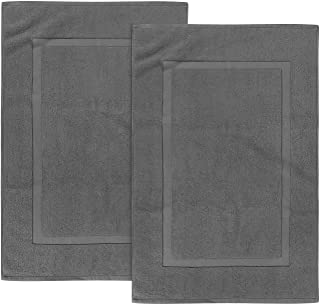 Utopia Towels - Alfombrillas de bano- Alfombra bano - 100- algodon Lavable en la Lavadora (Paquete de 2- 53 x 86 cm- Gris) - Altamente Absorbente