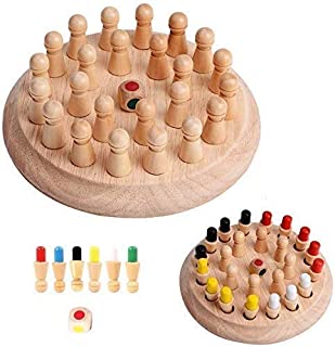 YKJL Ajedrez para ninos Juguetes de Madera de Memoria Juego de ajedrez Tablero de ajedrez de Madera Juguetes de Juegos educativos Portatiles para ninos Juegos Mesa Familiares- A
